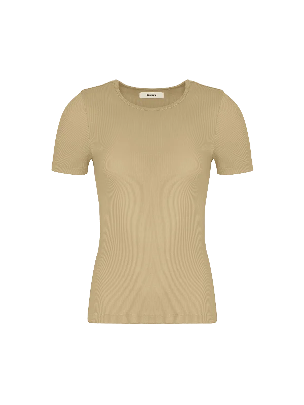 Women's Comfortable Lounge Attire Women's 365 Lightweight Rib T-Shirt—maitake beige