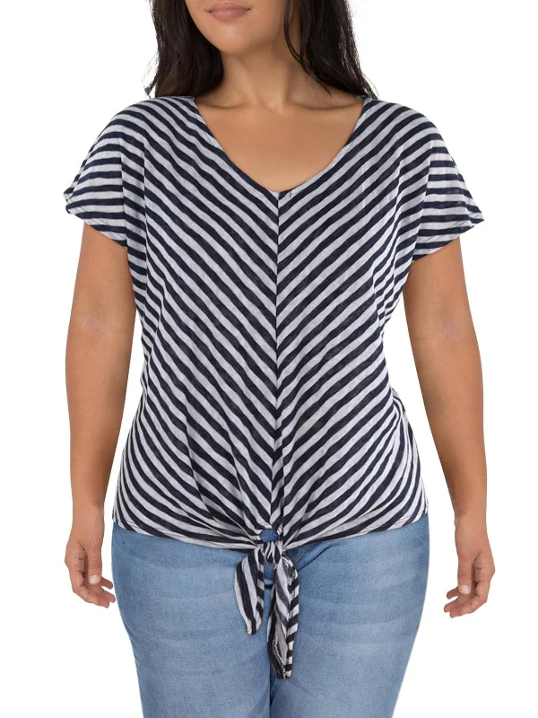 Women's Night-Out Outfit Plus Womens Striped Rayon Pullover Top