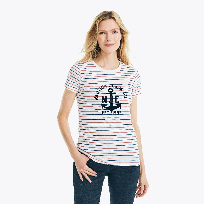 Women's Stylish Professional Apparel Nautica Womens Nautica Jeans Co. Striped T-Shirt