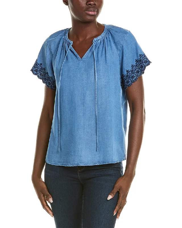 Women's Sports Apparel Nanette Nanette Lepore Denim Tie Neck Top