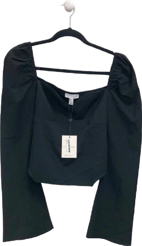 Day To Night Styles Pretty Lavish Black Square Neck Top UK 8