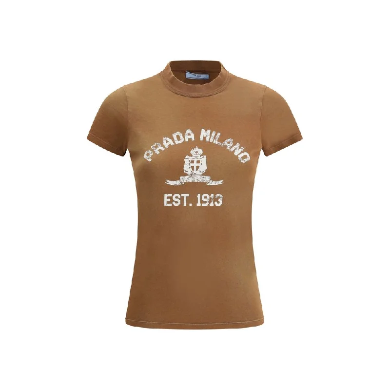 Women's Comfortable Lounge Garments Prada Cotton Women's T-shirt