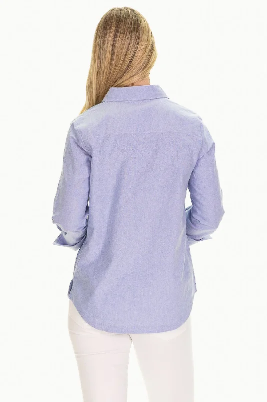 Stylish Savings The Casey Tunic Top in Blue Oxford