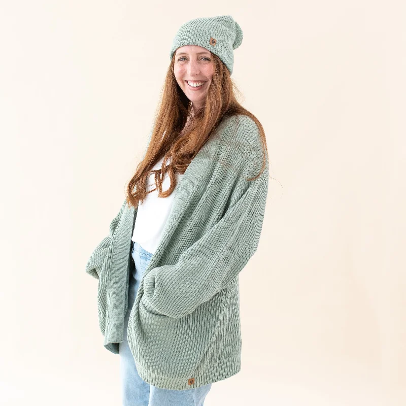 Trendy Boutiques Online Chunky Knit Women's Oversized Cardigan in Thyme