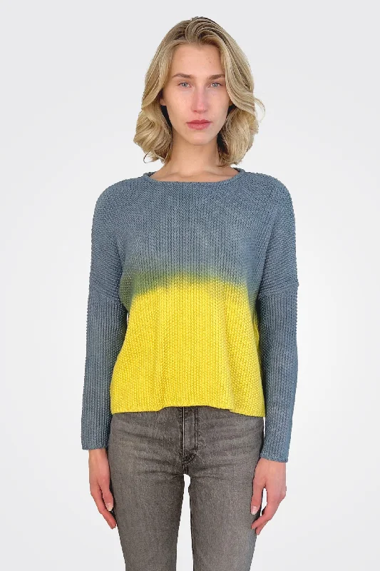 Women's Formal Apparel Knitted Pullover - Yellow Grey