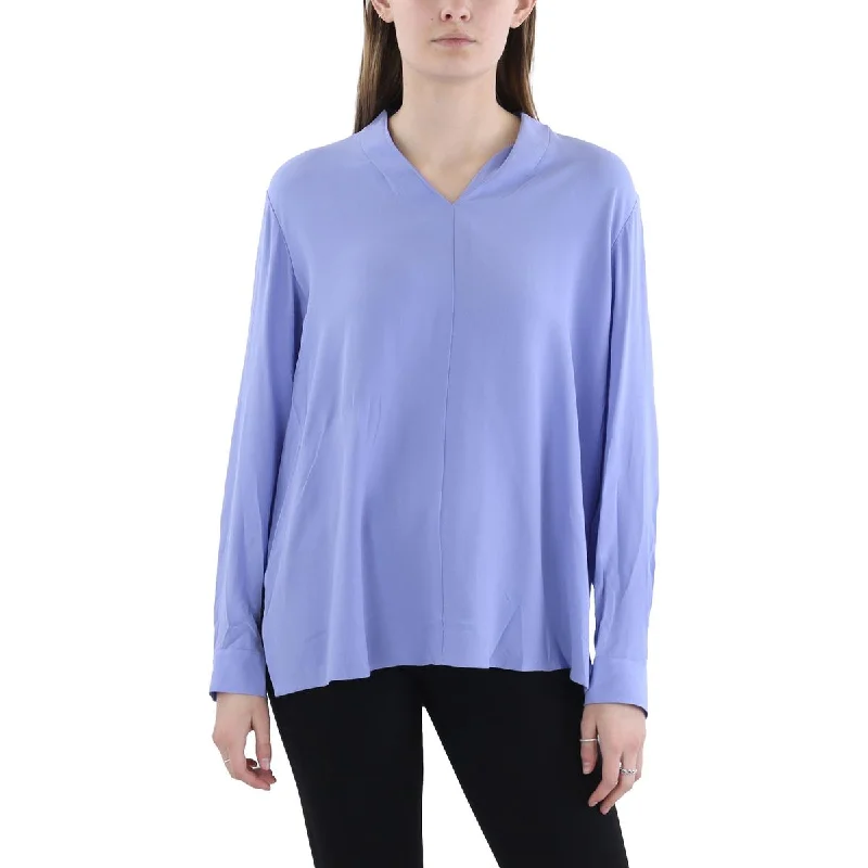 Women's Evening Attire Womens V-Neck Long Sleeves Pullover Top