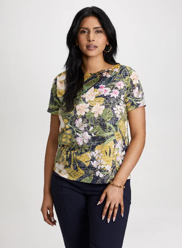 Latest Trends Openwork Floral Top