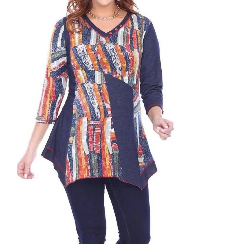 Women's Evening Wear Jenna Button Tunic In Multi