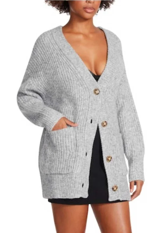 Women's Work Apparel Rayna Cardigan - Heather Grey