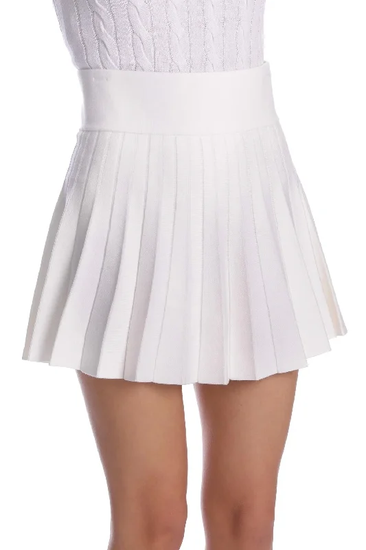 Fashionable Tops for Women Pleated Skort In White