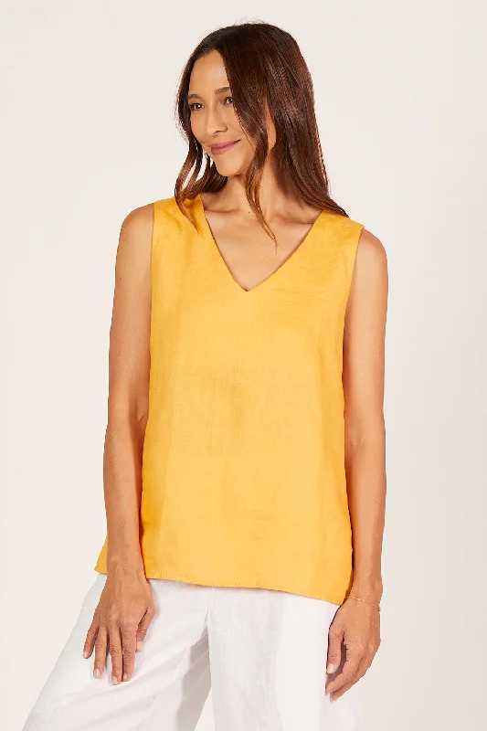 Affordable Women's Fashion Ember Linen Cami in Golden Hour