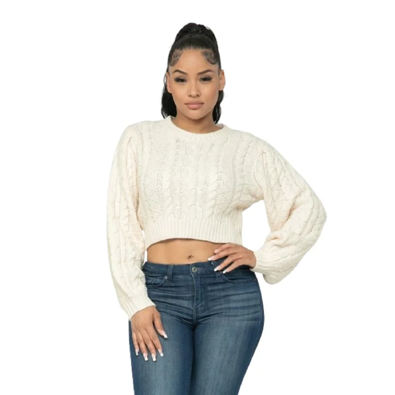 Stylish Women's Attire Cable Pullover Top