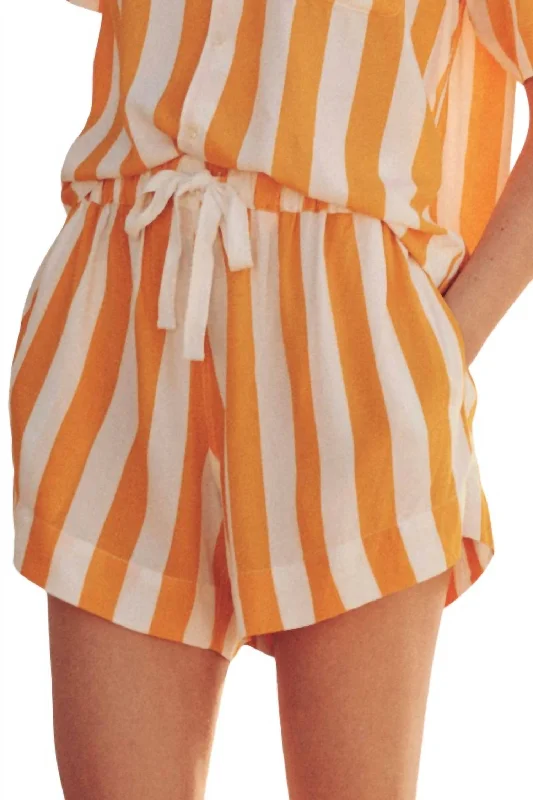 Modern Women's Apparel The Bonfire Short In Mango Stripe