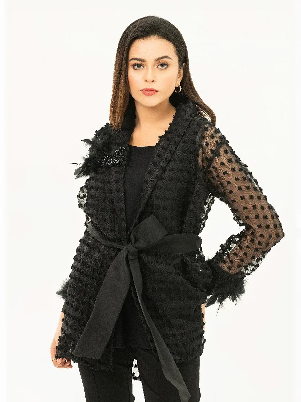 Luxury Women's Clothing 2 Piece Embellished Organza Cardigan