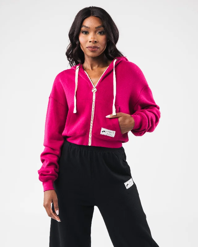 Flash Sale Event Fleece Zip Jacket - Berry