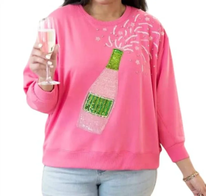 Women's Professional Garments Pop The Bubbly Sweatshirt In Sarah Champagne Pink