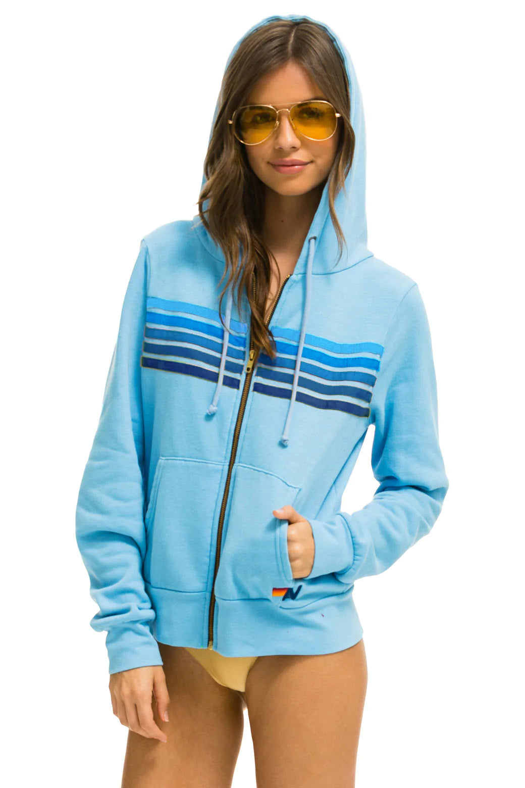 Plus Size Women Wear 5 Stripe Hoodie