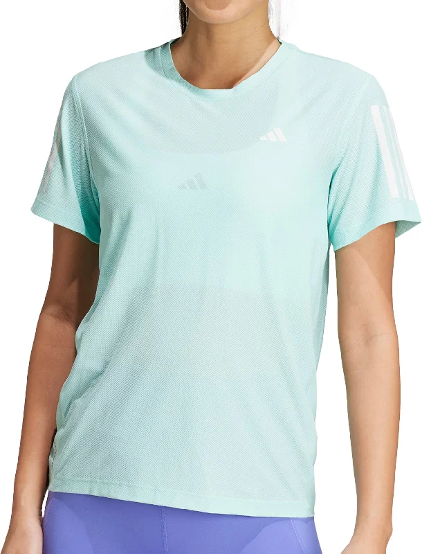 Women's Vintage Attire adidas Own The Run Short Sleeve Womens Running Top - Green