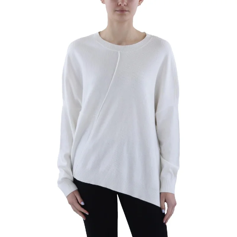 Women's Casual Apparel For Weekends Womens Mixed-Stitch Asymmetric Pullover Top