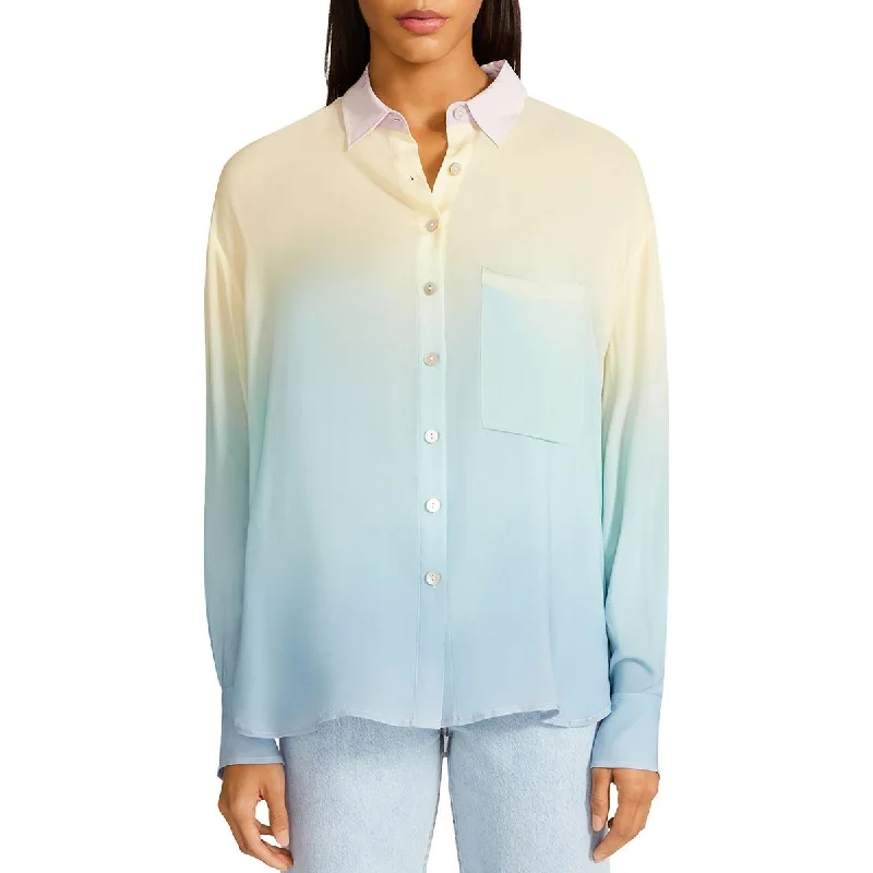 Women's Outfit Take A Trip Womens Dip-Dye Button-Down Tunic Top