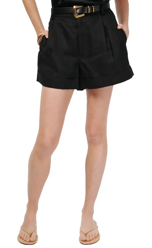 Women's Occasion Wear Apparel Ravi Short In Black Linen