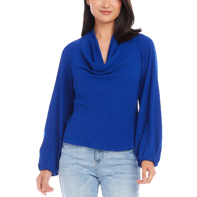 Women's Plus-Size Attire Womens Solid Polyester Pullover Top