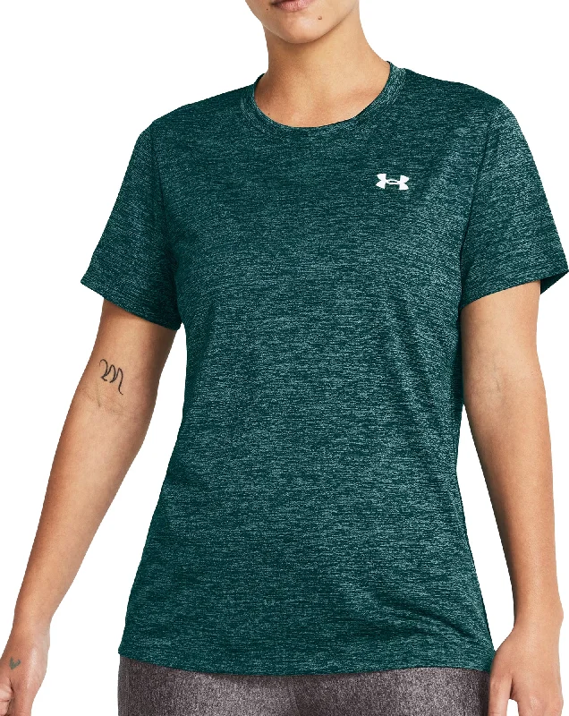 Women's Fashionable Attire For Work Under Armour Tech Twist Short Sleeve Womens Training Top - Green