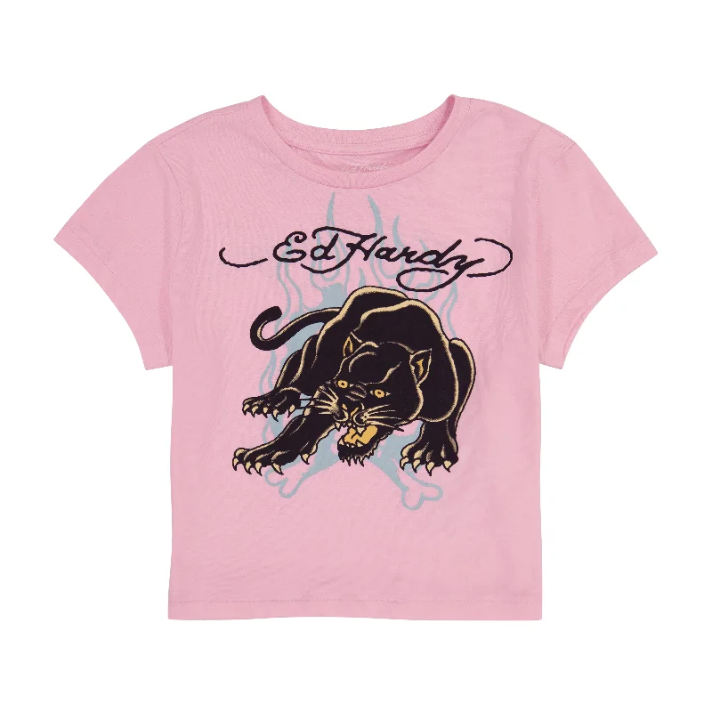 Women's Athleisure Apparel Panther Flame Baby Tee