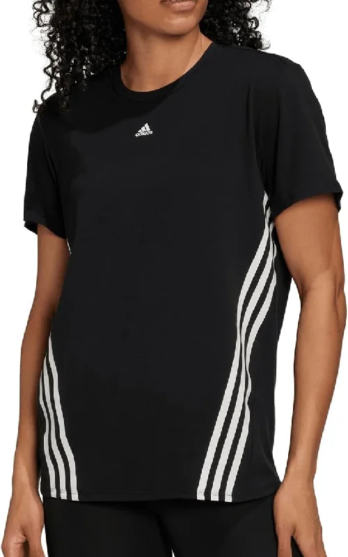 Women's Outdoor Attire adidas TrainIcon 3 Stripes Short Sleeve Womens Training Top - Black