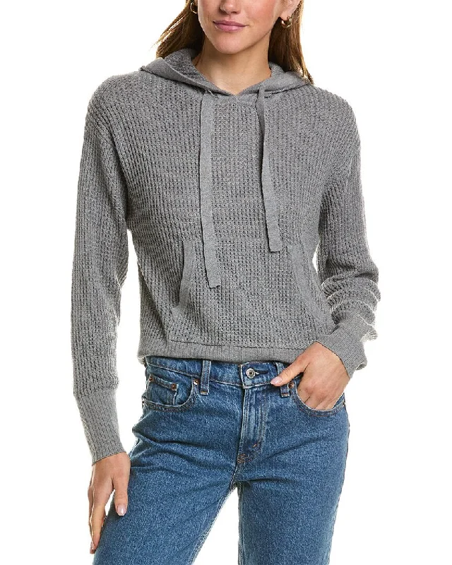 Laid-Back Elegance Hannah Rose Waffle Stitch Cashmere-Blend Hoodie