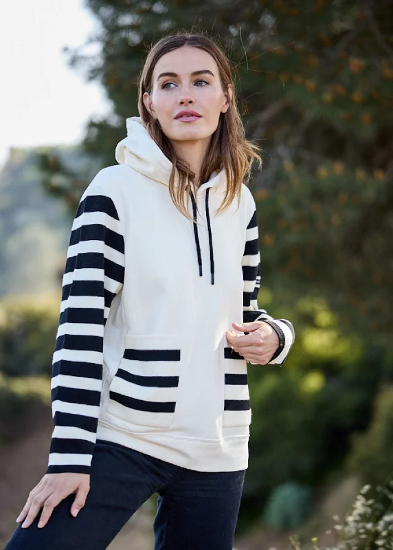 Flash Sale Or Flash Sales BLIZZARD - Hoodie in Wool and Cotton for Women by Isabelle Ballu (IVORY / BLACK)