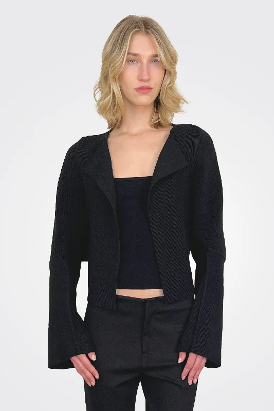 Trendy Women's Apparel Ottoman Cardigan - Nero