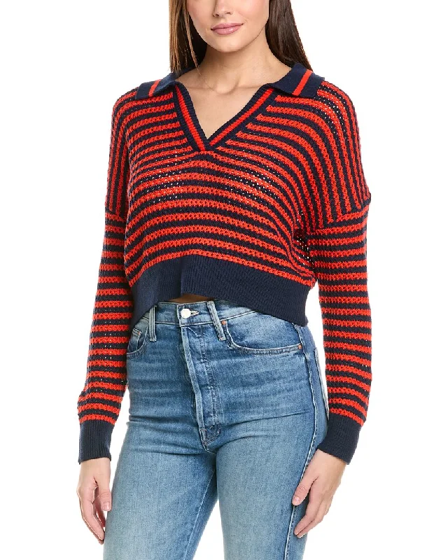 Casual Attire For Women 525 America Stripe Polo Pullover