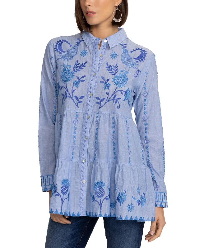 Women's Elegant Evening Attire Johnny Was Tiered Shirt Tunic