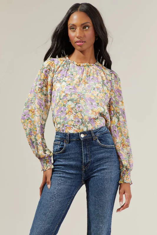 Comfortable Loungewear for Women Liane Floral Long Sleeve Blouse