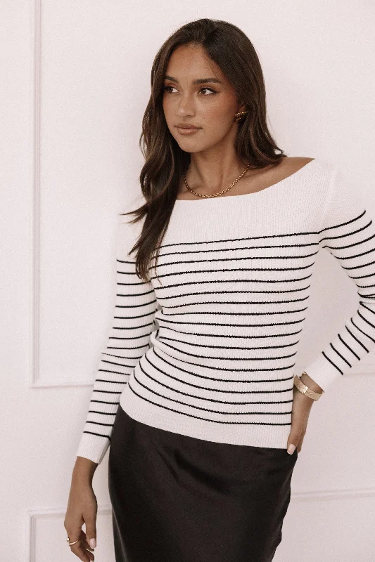 Best Clearance Sales Right Now Kiersten Knit Top - White Black