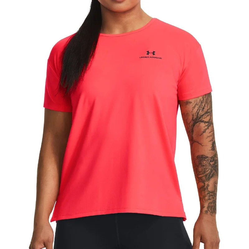 Women's Clothes And Apparel Sets Under Armour Rush Energy 2.0 Short Sleeve Womens Training Top - Pink