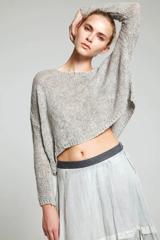 Women's Clothes Hand Knitted Pullover - Original Gray