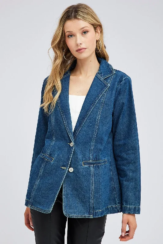 Women's Everyday Garments Denim Denim Jacket Long Sleeve