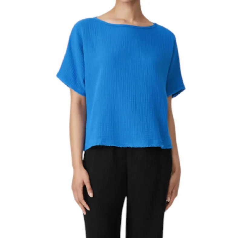 Women's Festive Attire Bateau Neck Top In Calypso