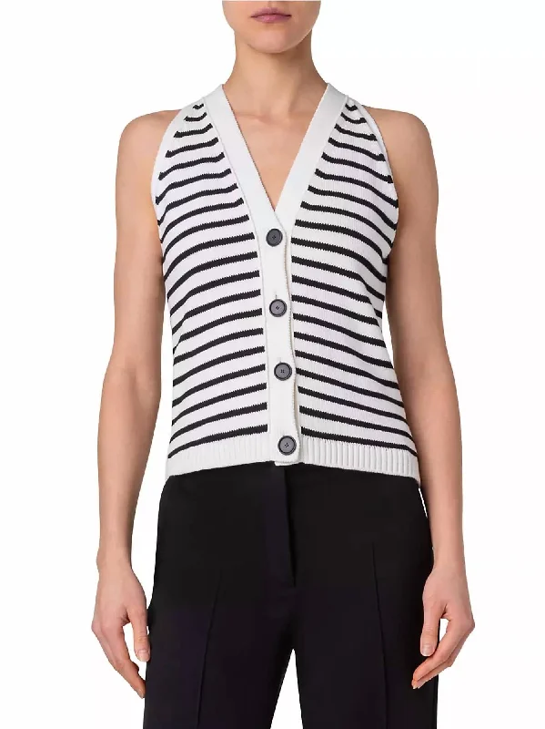 Flash Sales Today Kodak Striped Knit Top In Cream Black