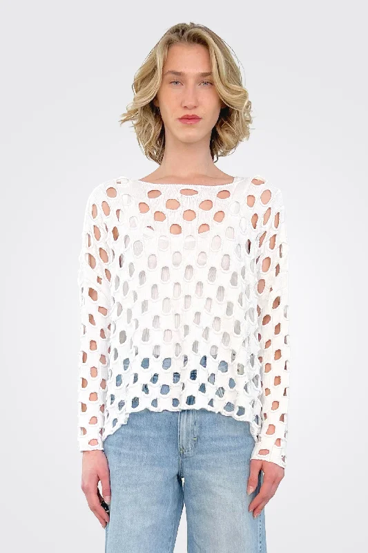 Seasonal Trends Lula Cutout Pullover - White