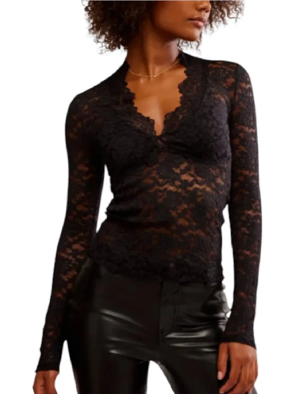 Exclusive Sale All Day Lace Long Sleeve In Black