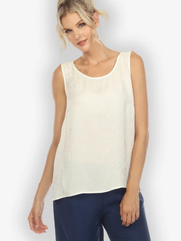 Trendy Casual Outfits Solid White Silk Tank Top