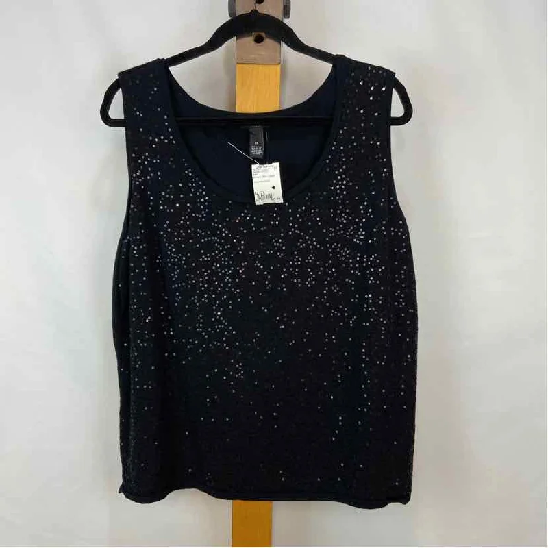 Sale On Clothing Alfani Women's Size 2X Black Sequins Sleeveless Shirt