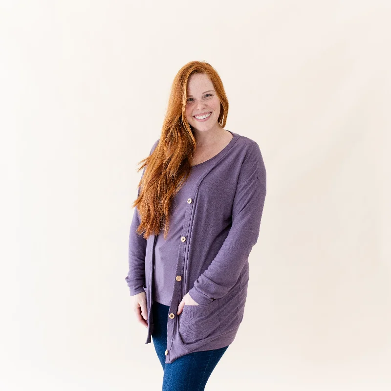 Online Shopping Boutiques Bamboo Jersey Adult Cardigan in Currant