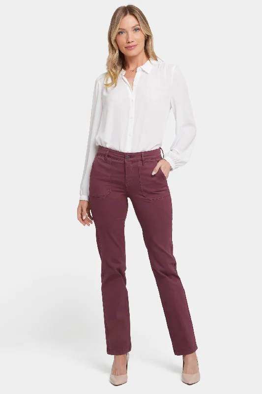 Timeless Women's Fashion Styles Marilyn Straight Jeans  - Dark Cherry