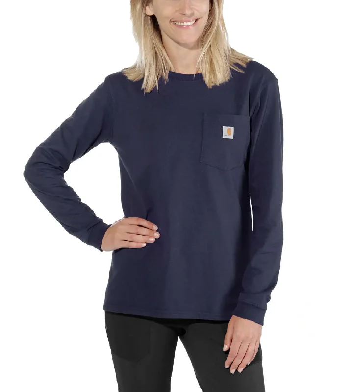 Women's Outerwear Attire Carhartt 103244 Womens Heavyweight Loose Fit Long Sleeve Pocket T-Shirt