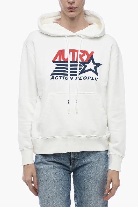 Outfits Ideas Autry Logo Print Brushed Cotton Hoodie