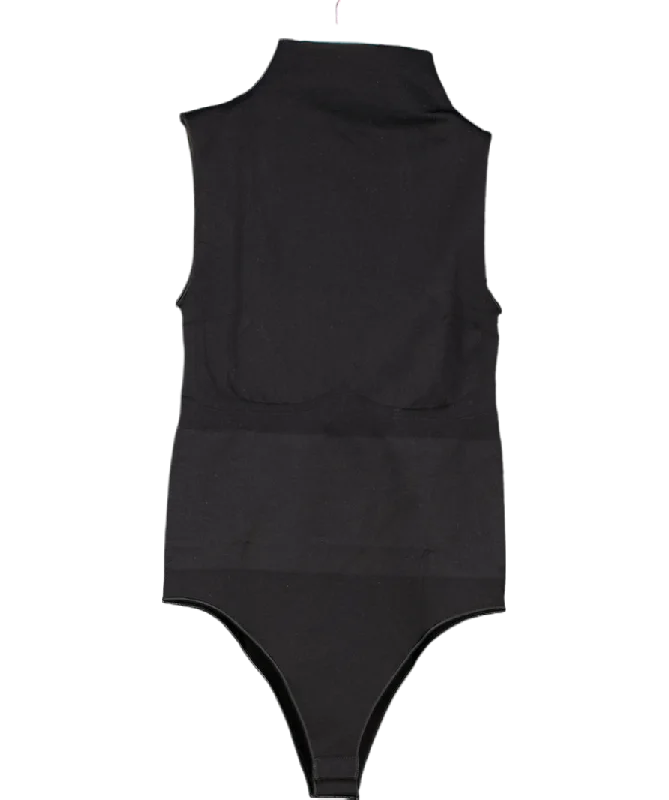 Stylish Everyday Clothing Ruey Black Sleeveless Turtleneck Bodysuit UK S